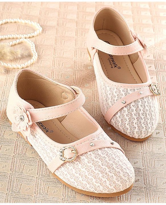 Cute Walk by Babyhug Bellies With Velcro Closure & Embroidery Detailing- Pink