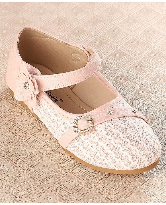 Cute Walk by Babyhug Bellies With Velcro Closure & Embroidery Detailing- Pink