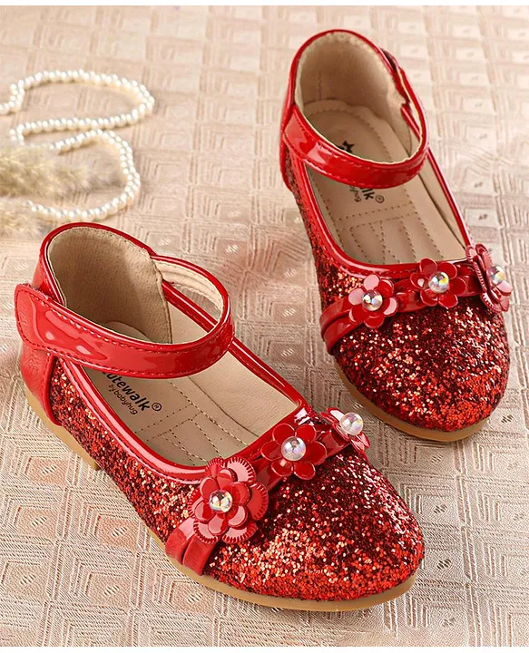 Peep Toe Flower Applique Strap Flat Shoes