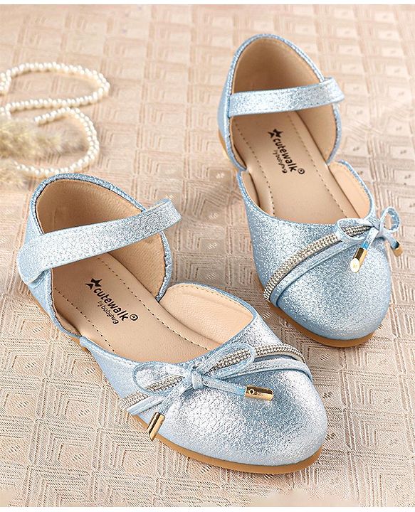 Cute Walk by Babyhug Slip On Stone Studded Strapped Bellies - Blue