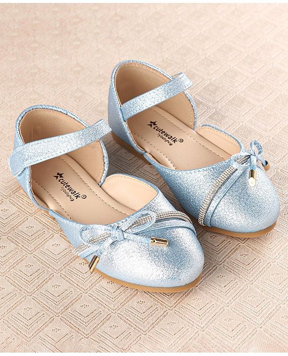 Cute Walk by Babyhug Slip On Stone Studded Strapped Bellies - Blue