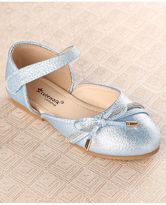 Cute Walk by Babyhug Slip On Stone Studded Strapped Bellies - Blue