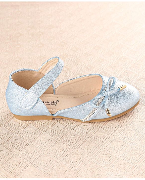 Cute Walk by Babyhug Slip On Stone Studded Strapped Bellies - Blue