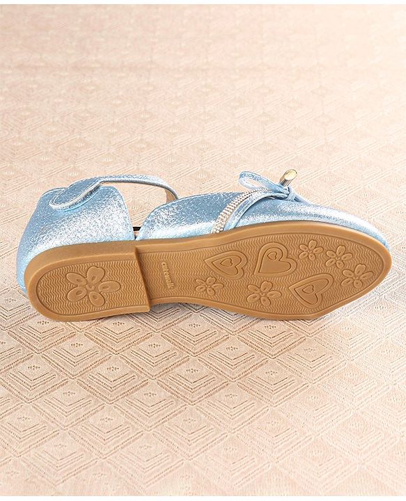 Cute Walk by Babyhug Slip On Stone Studded Strapped Bellies - Blue
