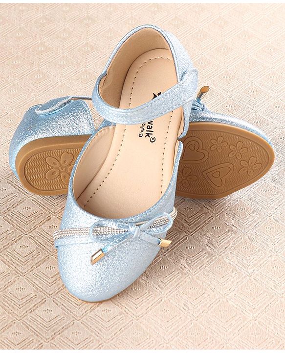 Cute Walk by Babyhug Slip On Stone Studded Strapped Bellies - Blue