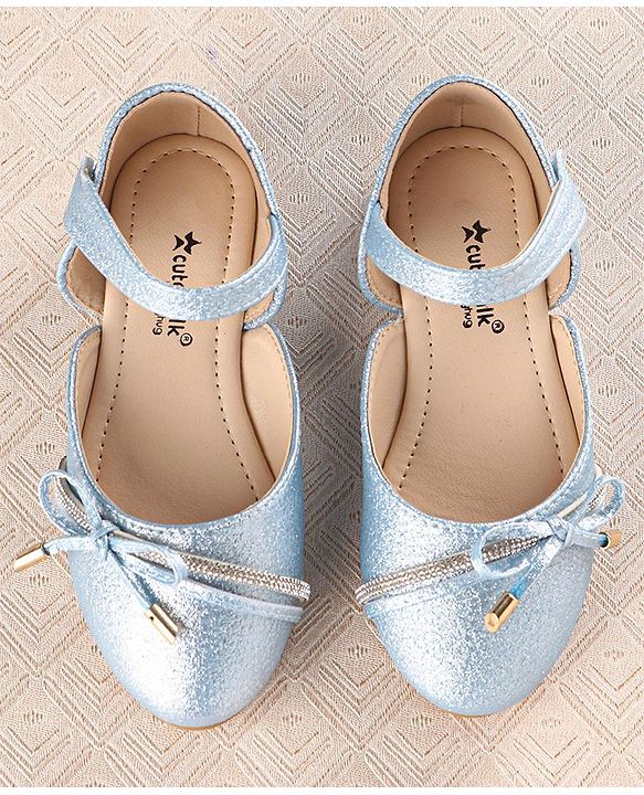 Cute Walk by Babyhug Slip On Stone Studded Strapped Bellies - Blue