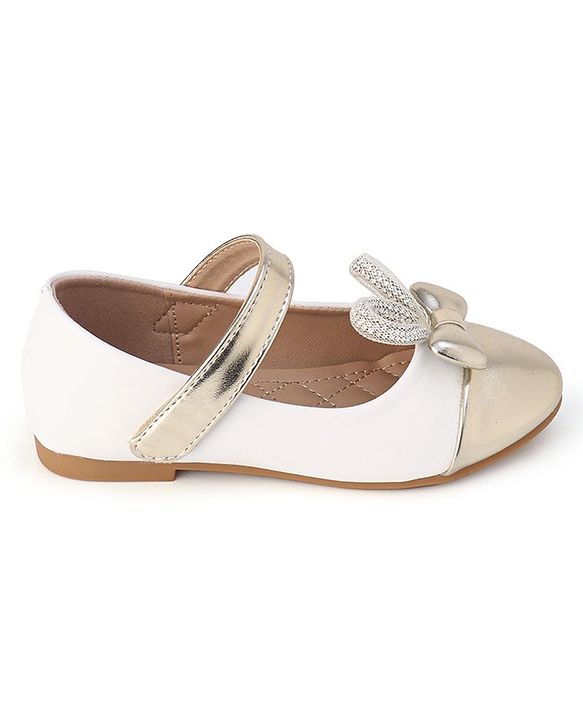 Cute Walk by Babyhug Slip On Bellies with Velcro Closure - Gold