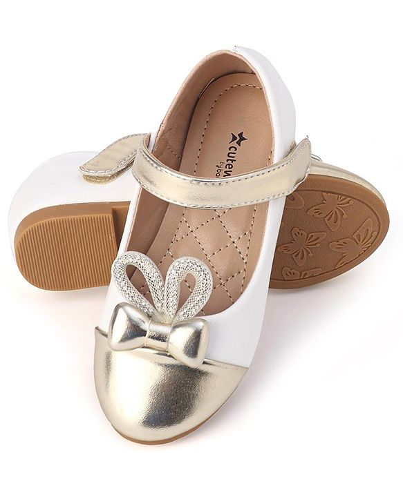 Cute Walk by Babyhug Slip On Bellies with Velcro Closure - Gold