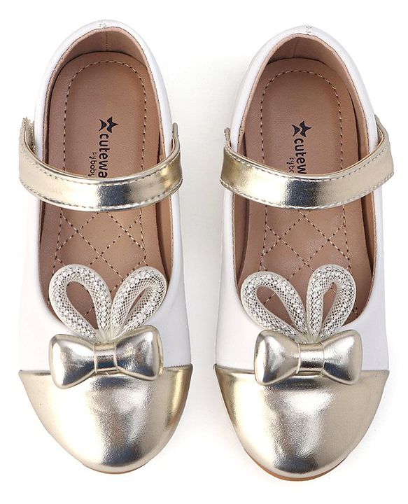 Cute Walk by Babyhug Slip On Bellies with Velcro Closure - Gold