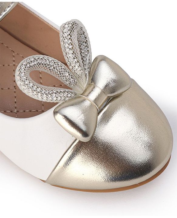 Cute Walk by Babyhug Slip On Bellies with Velcro Closure - Gold