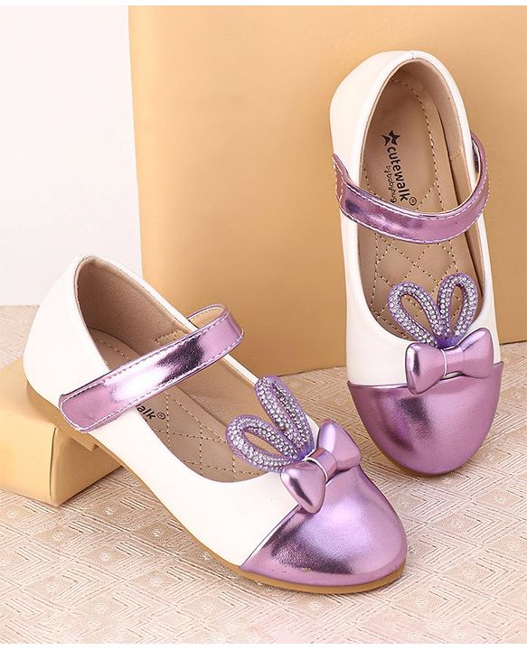 Cute Walk by Babyhug Slip On Bellies with Velcro Closure - Purple