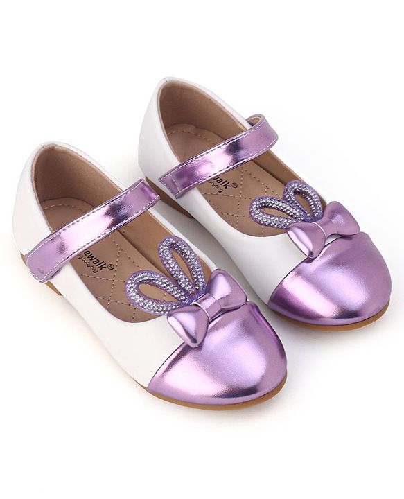 Cute Walk by Babyhug Slip On Bellies with Velcro Closure - Purple