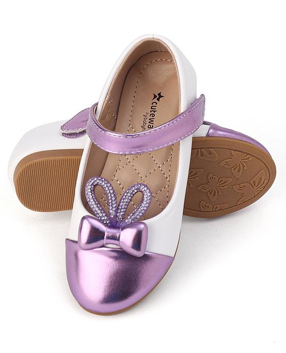 Cute Walk by Babyhug Slip On Bellies with Velcro Closure - Purple