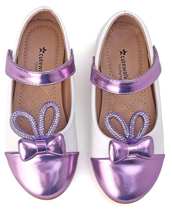 Cute Walk by Babyhug Slip On Bellies with Velcro Closure - Purple