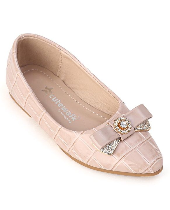 Cute Walk by Babyhug Slip On Bellies with Bow - Beige