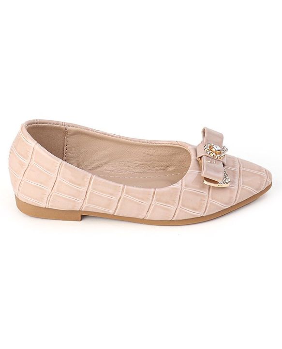 Cute Walk by Babyhug Slip On Bellies with Bow - Beige