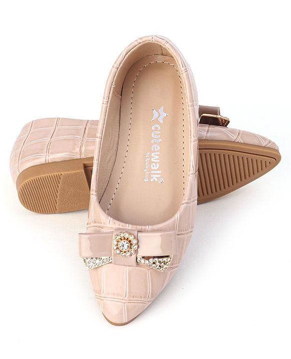 Cute Walk by Babyhug Slip On Bellies with Bow - Beige