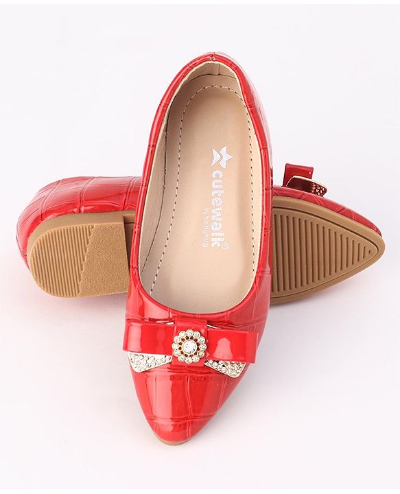 Cute Walk by Babyhug Slip On Bellies with Bow - Beige