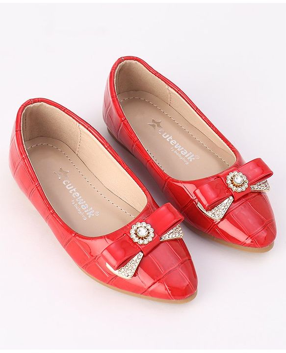 Cute Walk by Babyhug Slip On Bellies with Bow - Beige