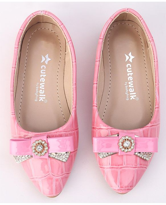 Cute Walk by Babyhug Slip On Bellies with Bow - Beige