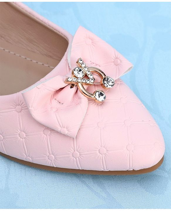 Pine Kids Slip On Bellies With Bow Applique - Pink