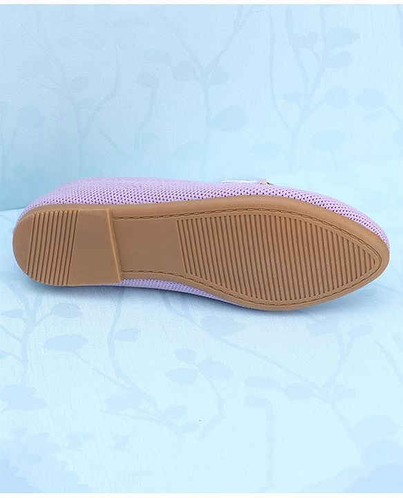 Pine Kids Slip On Bellies with Stone Studded Applique - Purple