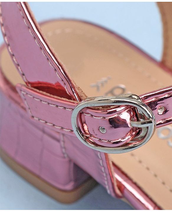 Pine Kids Slip On Sandals with Stone Detailing & Buckle Closure - Pink