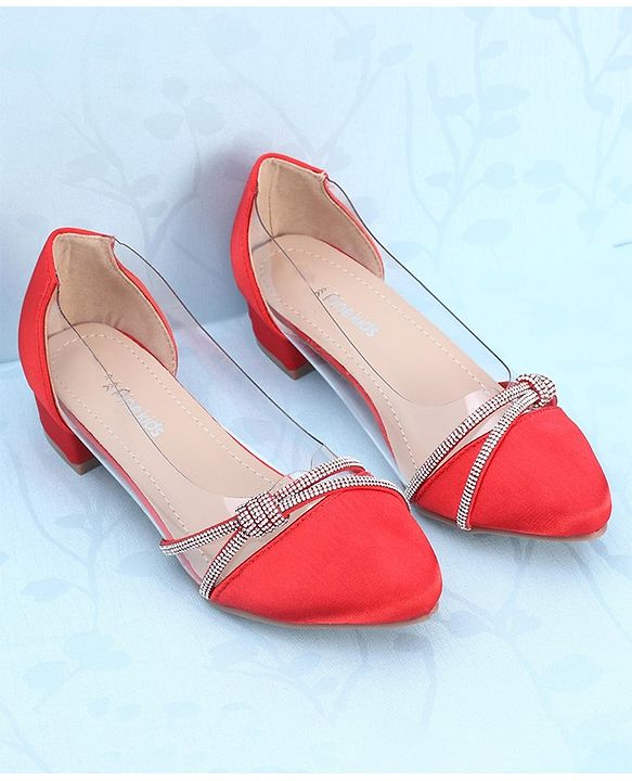 Pine Kids Slip On Bellies With Applique - Red