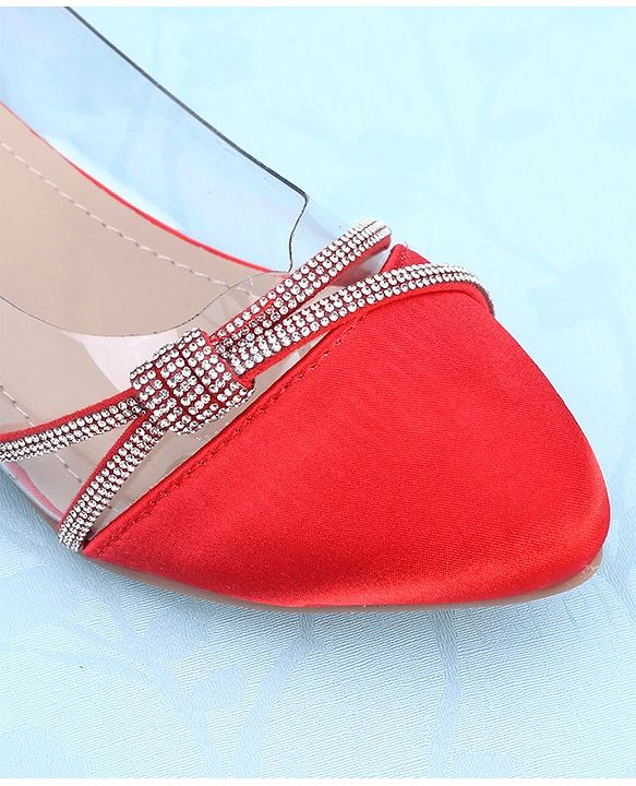 Pine Kids Slip On Bellies With Applique - Red