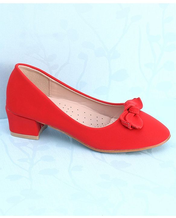 Pine Kids Slip On Bellies with Bow Applique - Red