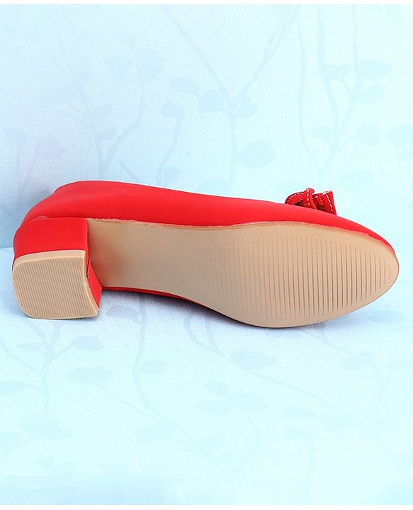 Pine Kids Slip On Bellies with Bow Applique - Red