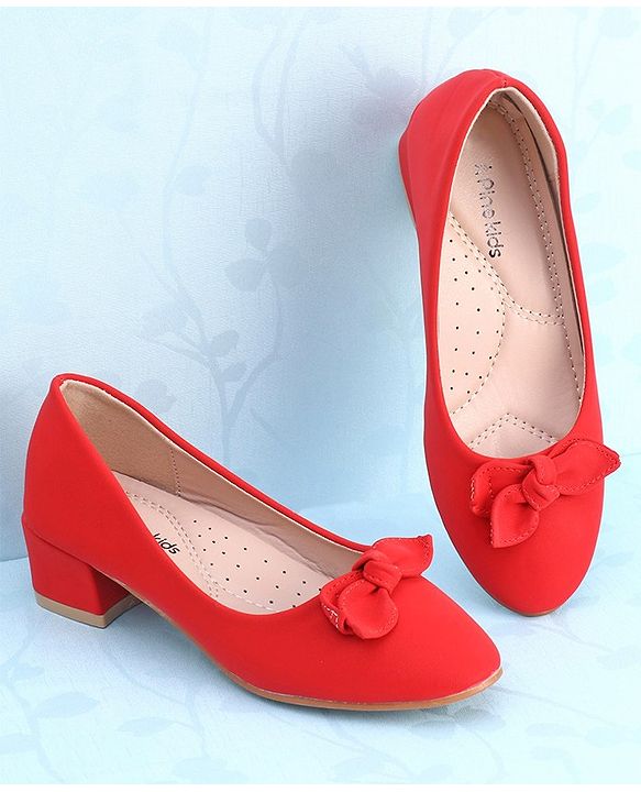 Pine Kids Slip On Bellies with Bow Applique - Red