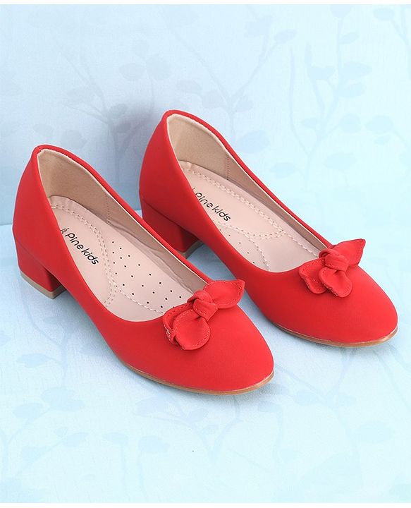 Pine Kids Slip On Bellies with Bow Applique - Red
