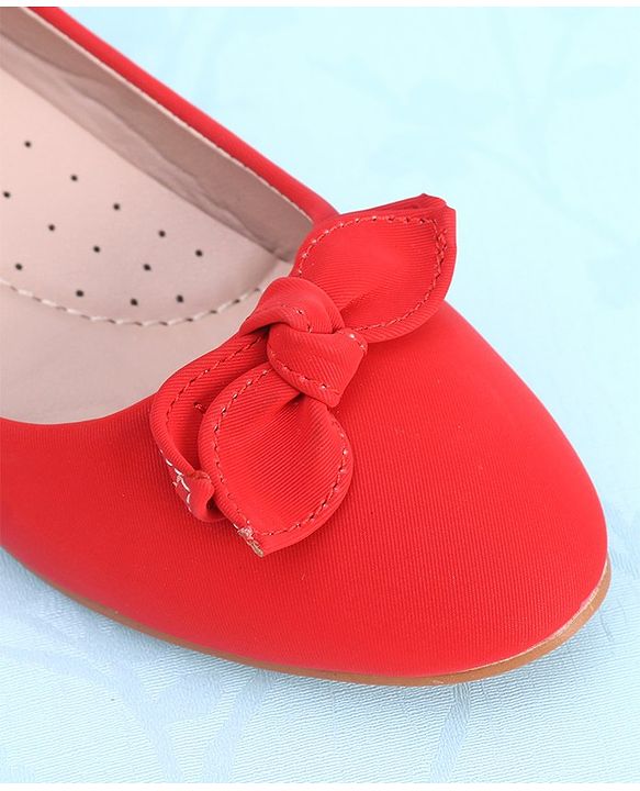 Pine Kids Slip On Bellies with Bow Applique - Red