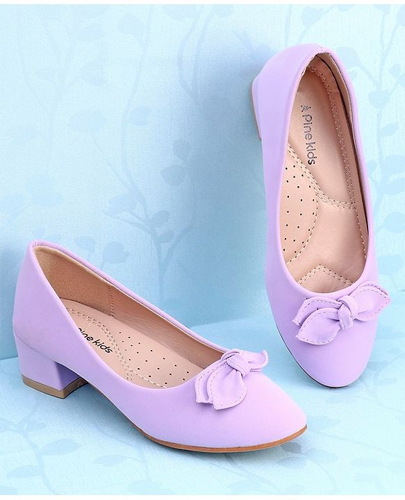 Pine Kids Slip On Bellies with Bow Applique - Purple