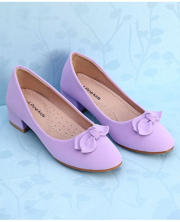 Pine Kids Slip On Bellies with Bow Applique - Purple
