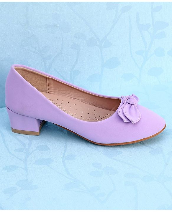Pine Kids Slip On Bellies with Bow Applique - Purple