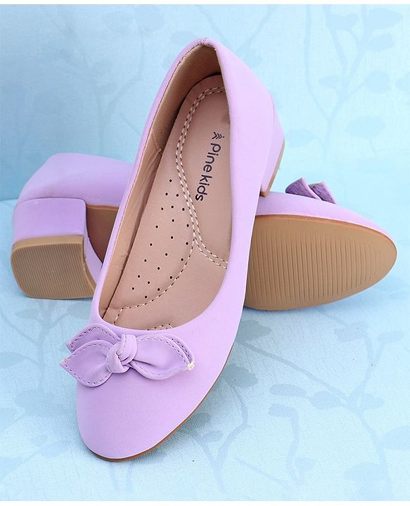 Pine Kids Slip On Bellies with Bow Applique - Purple