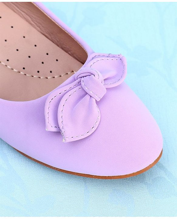 Pine Kids Slip On Bellies with Bow Applique - Purple