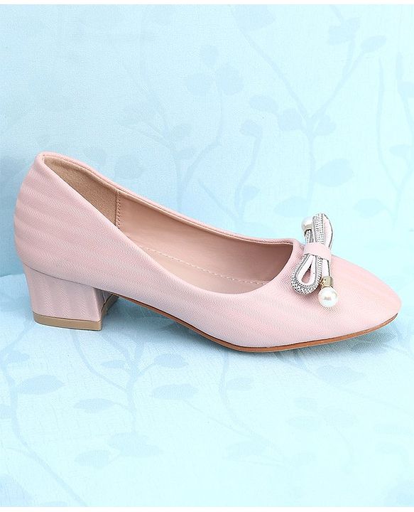 Pine Kids Slip On Shimmer Pearl & Stud Detailing Bellies - Pink