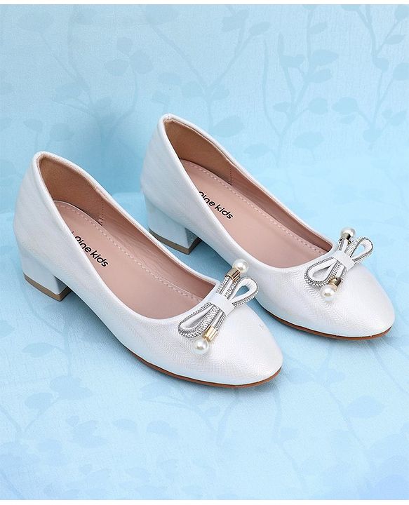 Pine Kids Slip On Shimmer Pearl & Stud Detailing Bellies - Pink