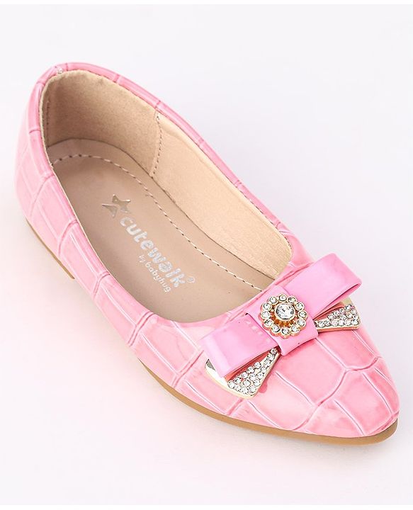 Cute Walk by Babyhug Slip On Bellies with Bow - Beige