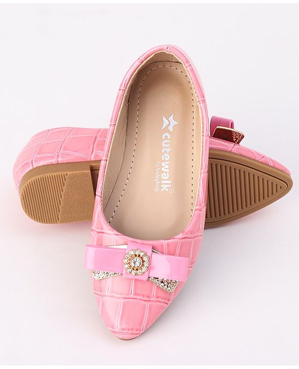 Cute Walk by Babyhug Slip On Bellies with Bow - Beige