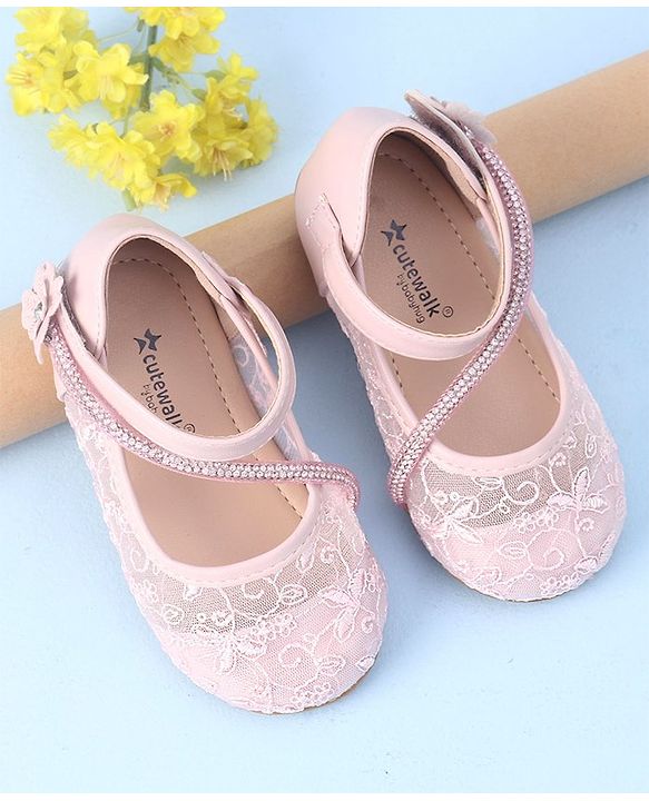 Cute Walk by Babyhug Bellies with Velcro Closure and Stud Applique - Pink
