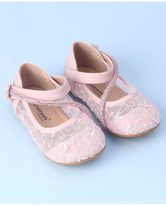 Cute Walk by Babyhug Bellies with Velcro Closure and Stud Applique - Pink