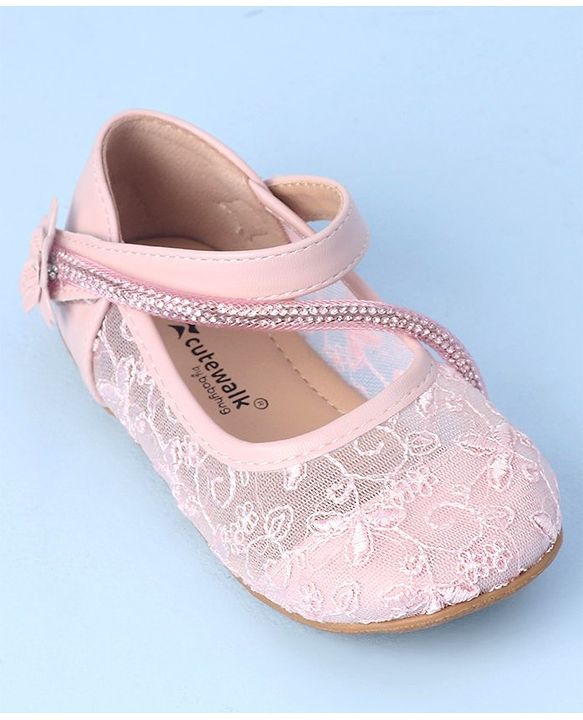 Cute Walk by Babyhug Bellies with Velcro Closure and Stud Applique - Pink