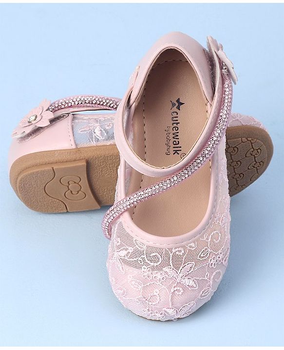 Cute Walk by Babyhug Bellies with Velcro Closure and Stud Applique - Pink