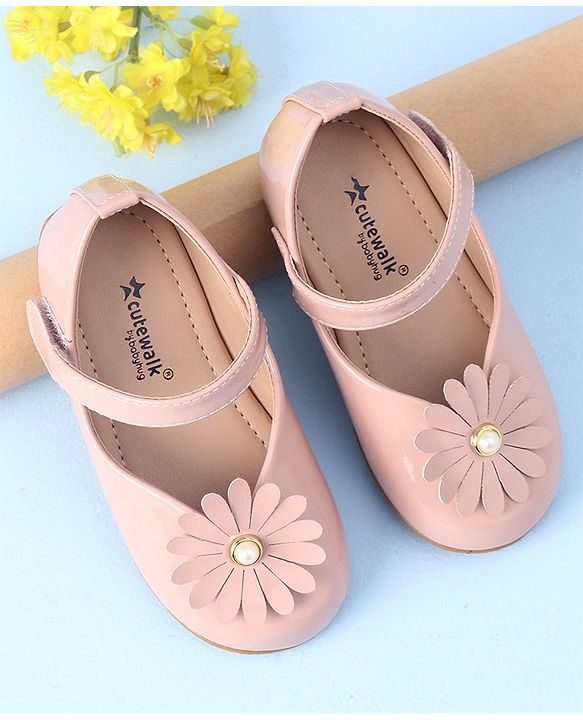 Cute Walk By Babyhug Bellies with Velcro Closure Floral Applique - Pink