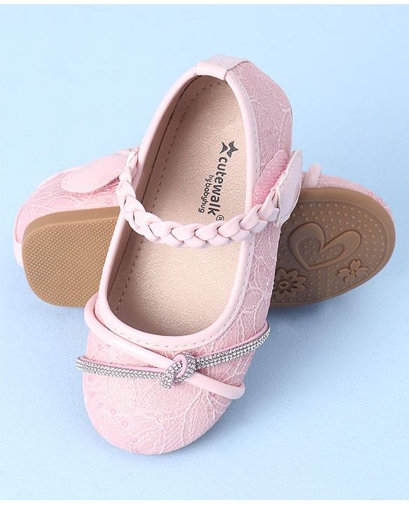 Cute Walk by Babyhug Bellies with Velcro Closure and Applique - Pink