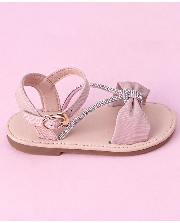 Cute Walk by Babyhug Buckle Closure Sandal with Bow & Stud Detailing - Pink